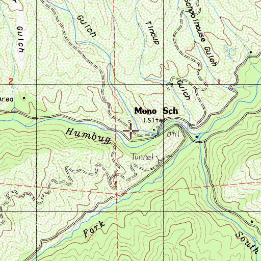 Topographic Map of Kennebec Gulch, CA
