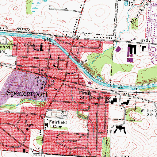 Topographic Map of Village Plaza Shopping Center, NY