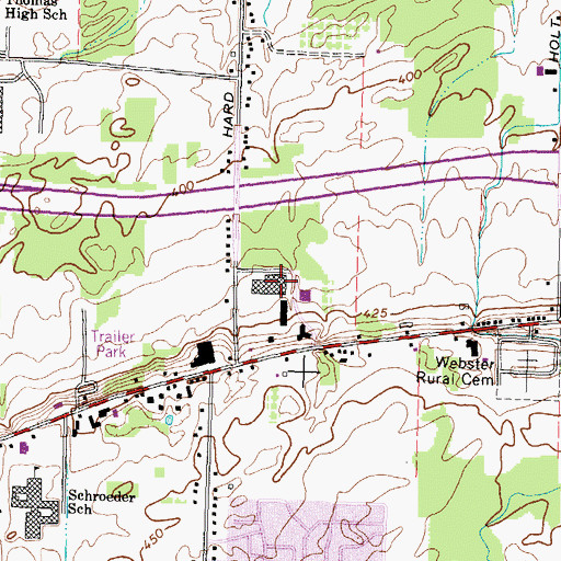 Topographic Map of Webster Plaza Shopping Center, NY