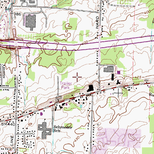 Topographic Map of Webster Square Shopping Center, NY