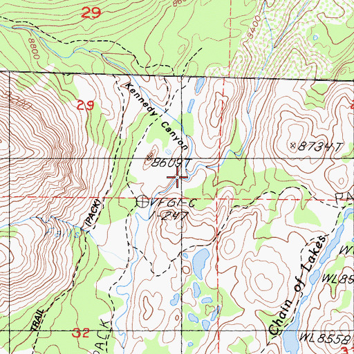 Topographic Map of Kennedy Canyon, CA