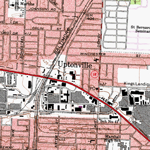 Topographic Map of Westridge Shopping Center, NY
