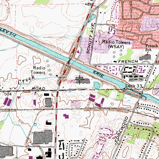Topographic Map of Winton Place Shopping Center, NY
