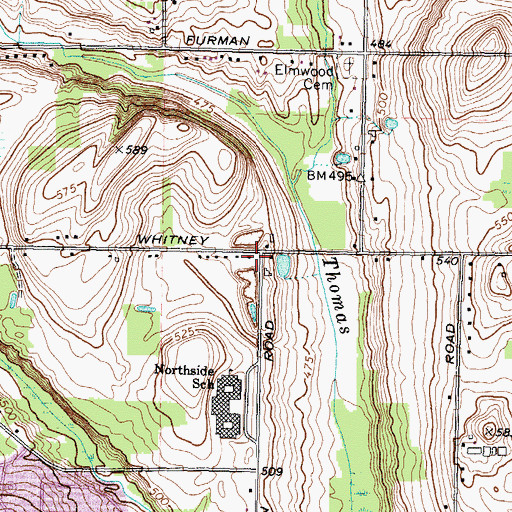 Topographic Map of Bates - Rich Beginnings Child Care Center, NY