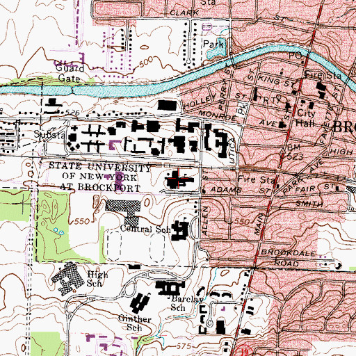 Topographic Map of Brockport Child Daycare Center, NY
