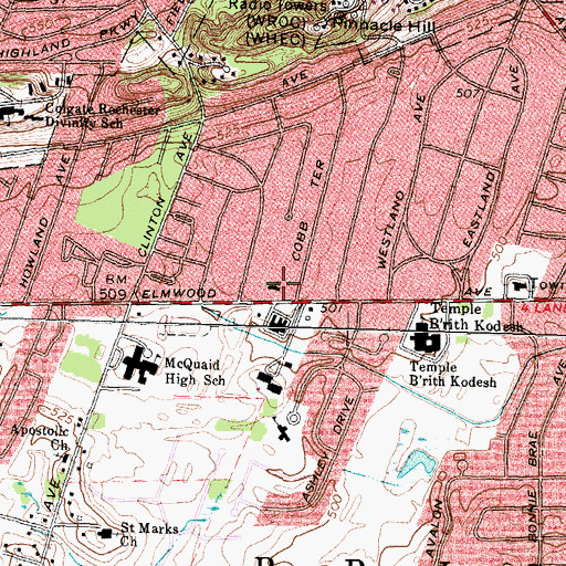 Topographic Map of Destiny School for the Gifted and Talented, NY