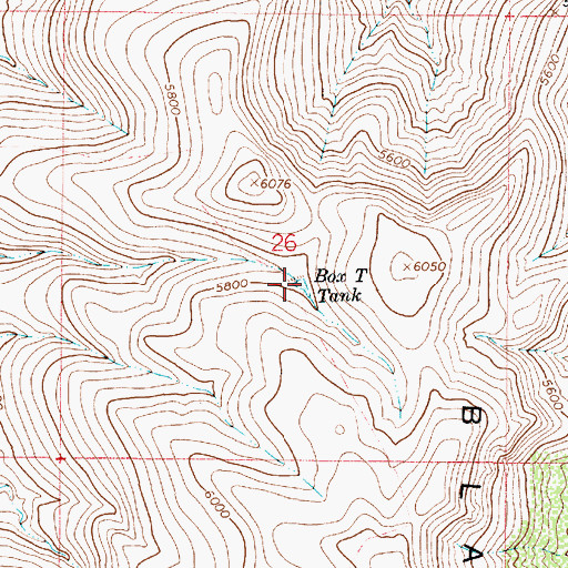 Topographic Map of Box T Tank, AZ