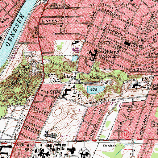 Topographic Map of Lamberton Conservatory, NY