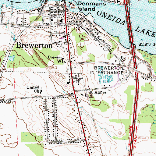 Topographic Map of Brewerton Elementary School, NY
