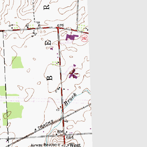 Topographic Map of Byron - Bergen Elementary School, NY