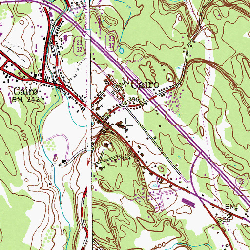 Topographic Map of Cairo Elementary School, NY