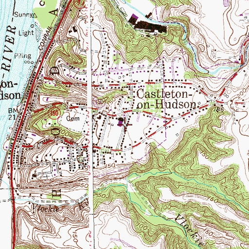 Topographic Map of Castleton Elementary School, NY