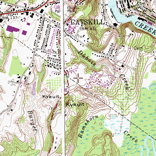 Topographic Map of Catskill Elementary School, NY