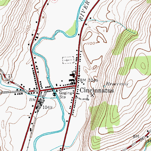 Topographic Map of Cincinnatus Elementary School, NY