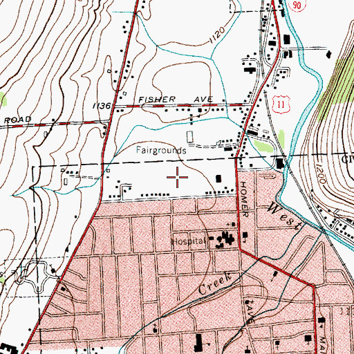 Topographic Map of F E Smith Elementary School, NY
