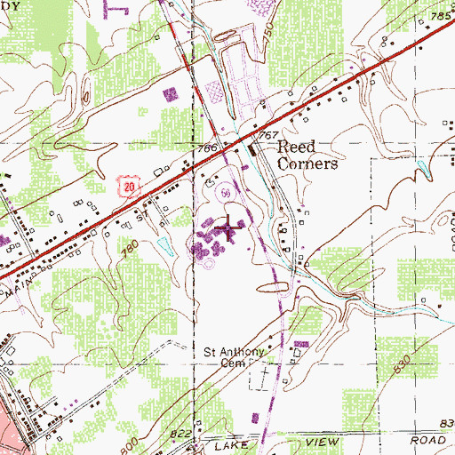 Topographic Map of Fredonia Elementary School, NY