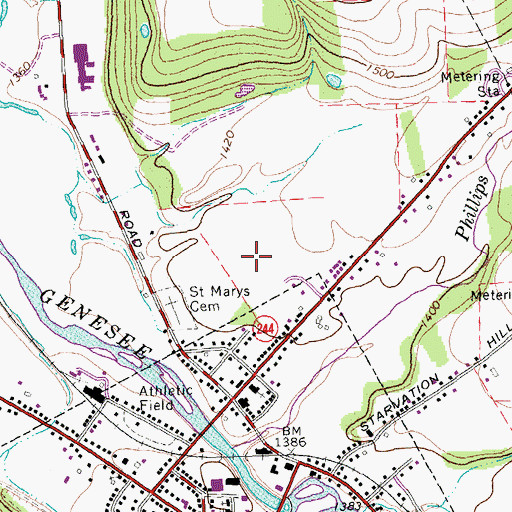 Topographic Map of Genesee Valley Elementary School, NY