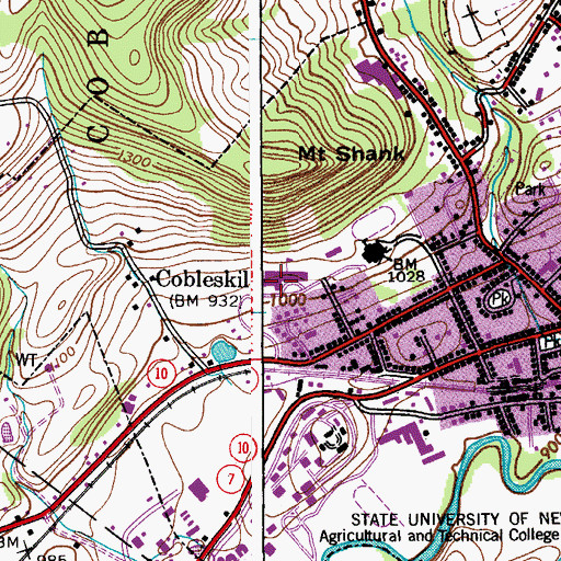 Topographic Map of George D Ryder Elementary School, NY