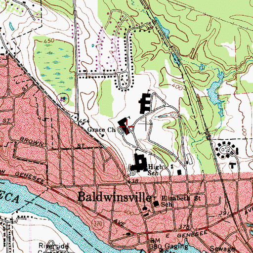 Topographic Map of Harry E Elden Elementary School, NY