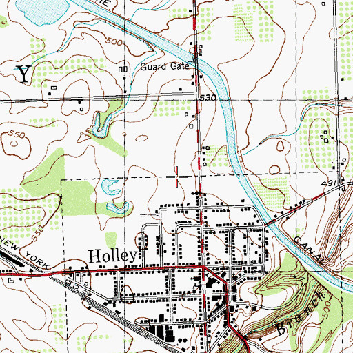 Topographic Map of Holley Elementary School, NY