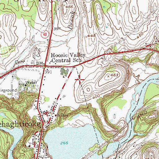 Topographic Map of Hoosic Valley Elementary School, NY