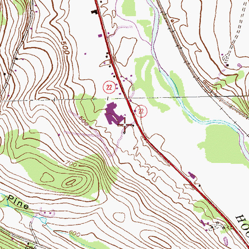 Topographic Map of Hoosick Falls Elementary School, NY