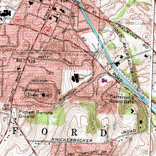 Topographic Map of Jefferson Road Elementary School, NY