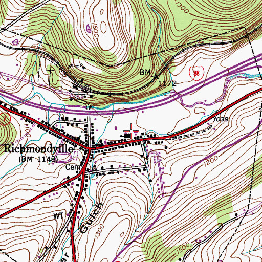 Topographic Map of Joseph B Radez Elementary School, NY