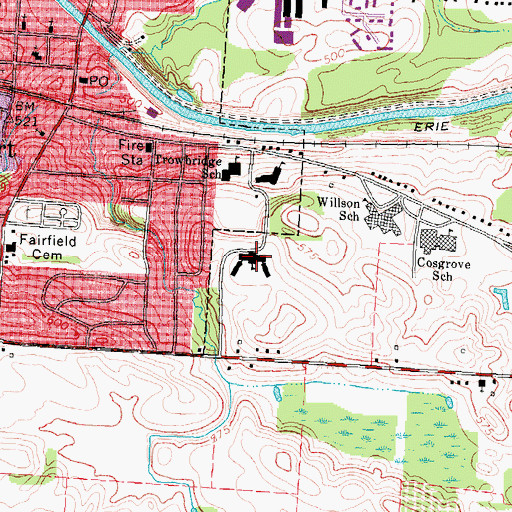 Topographic Map of Leo Bernabi Elementary School, NY