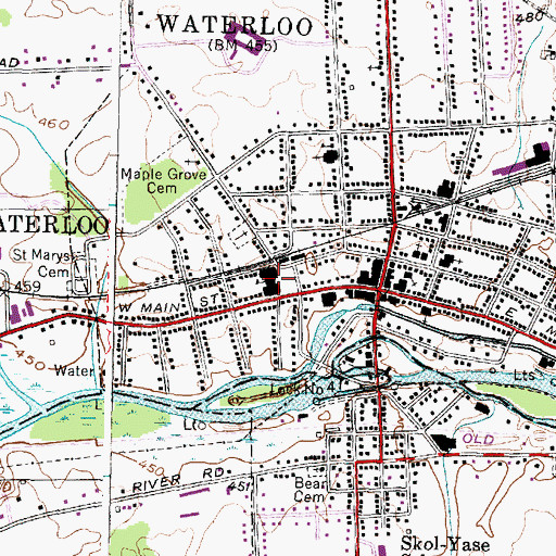 Topographic Map of Main Street Elementary School, NY