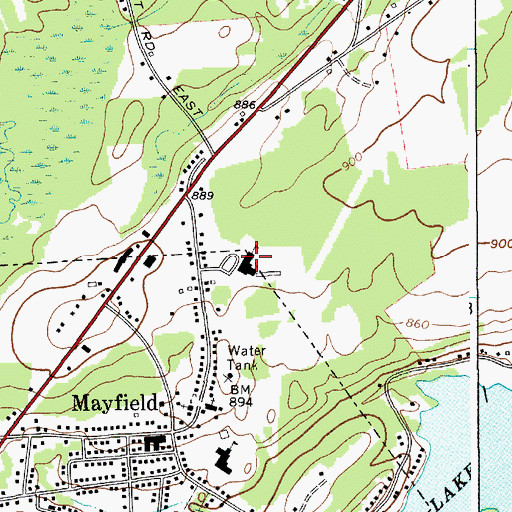 Topographic Map of Mayfield Elementary School, NY