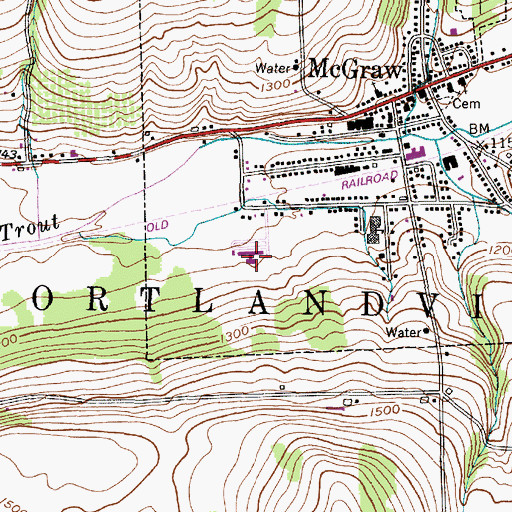Topographic Map of McGraw Elementary School, NY