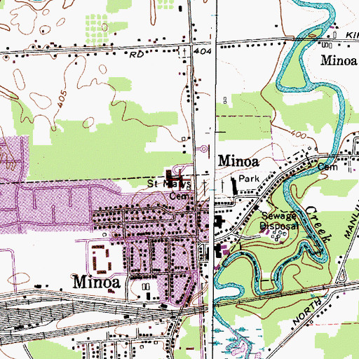 Topographic Map of Minoa Elementary School, NY