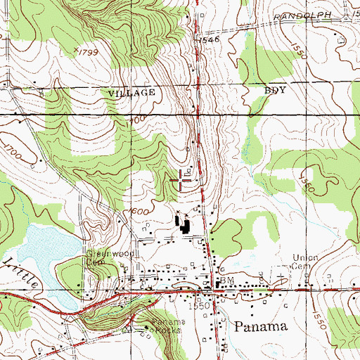 Topographic Map of Panama K - 6 School, NY