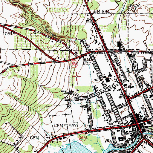 Topographic Map of Penn Yan Elementary School, NY