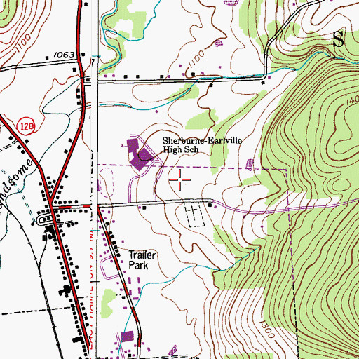 Topographic Map of Sherburne - Earlville Elementary School, NY