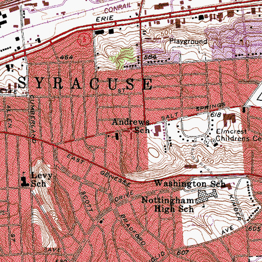 Topographic Map of Solace Elementary School, NY