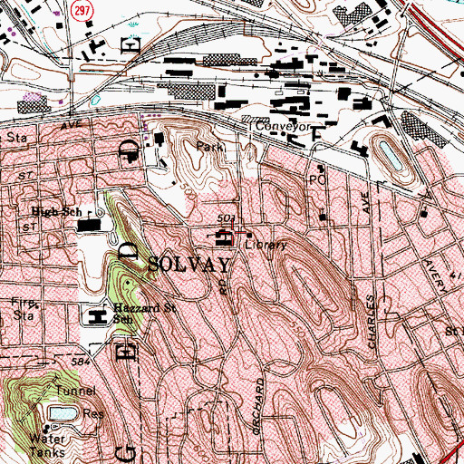 Topographic Map of Solvay Elementary School, NY