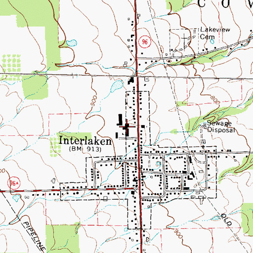 Topographic Map of South Seneca Elementary School, NY