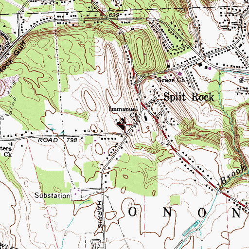 Topographic Map of Split Rock Elementary School, NY
