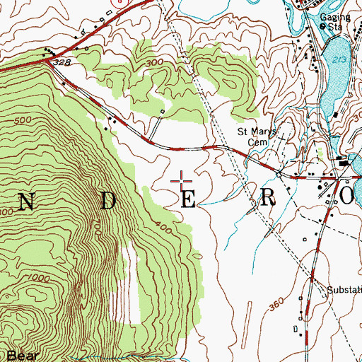 Topographic Map of Ticonderoga Elementary School, NY
