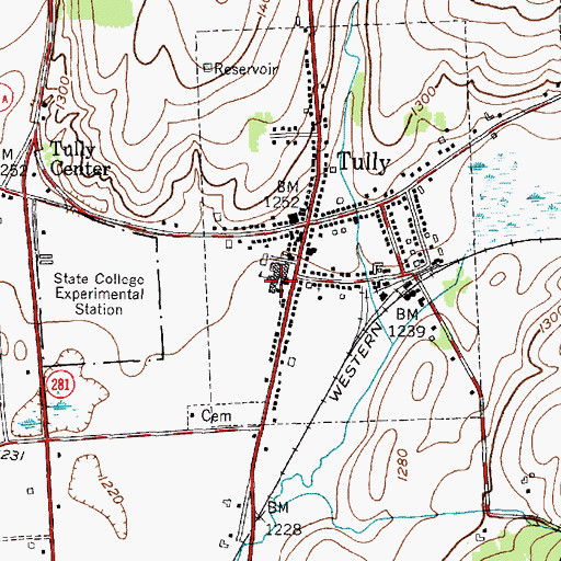 Topographic Map of Tully Elementary School, NY