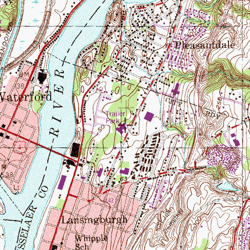 Topographic Map of Turnpike Elementary School, NY