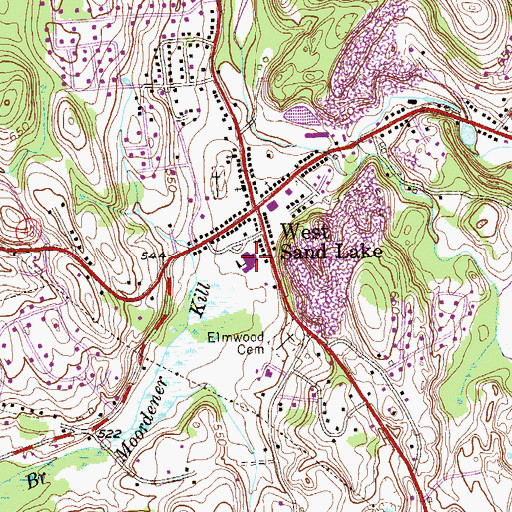 Topographic Map of West Sand Lake Elementary School, NY