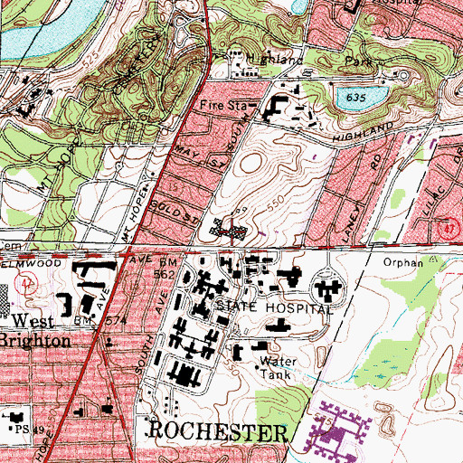 Topographic Map of Mary Cariola Childrens Center, NY