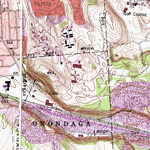 Topographic Map of Syracuse University Research Park, NY