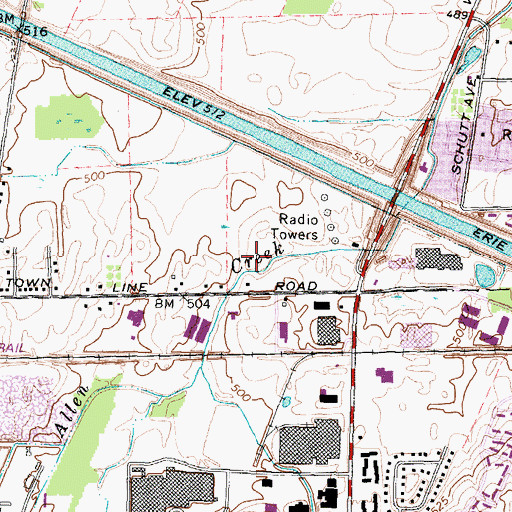 Topographic Map of Twelve Corners Daycare Center, NY