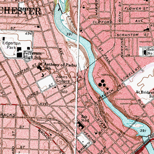 Topographic Map of Volunteers of America Children's Center, NY