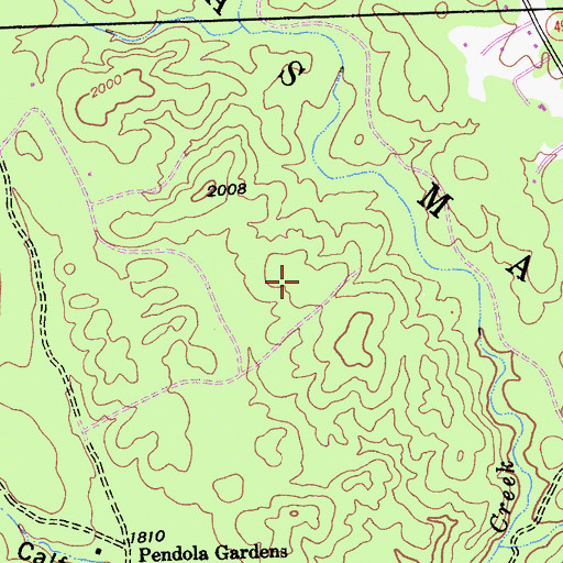 Topographic Map of Las Mariposas, CA