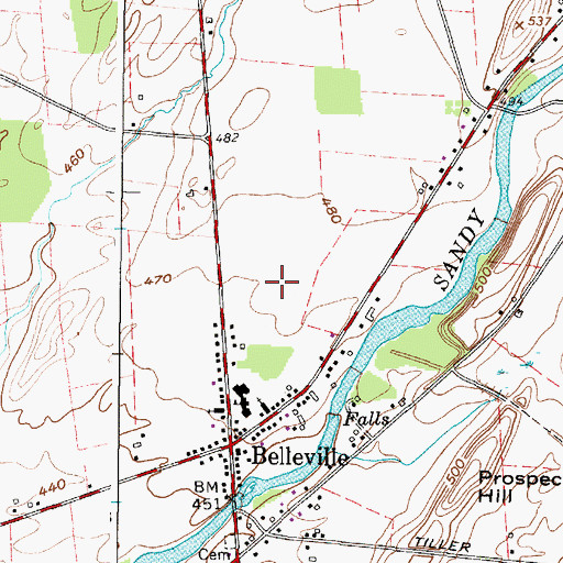 Topographic Map of Belleville Henderson Central School, NY